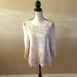 Cream Lace Top by BLUE Saks Fifth Avenue